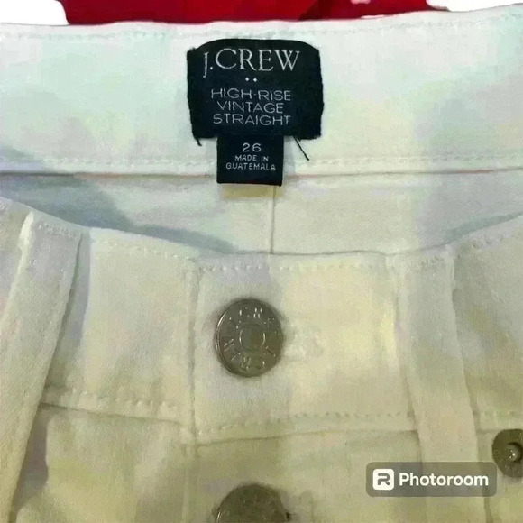 J.CREW Size 26 10" Vintage Straight Jean in White with Button Fly - Picture 4 of 5